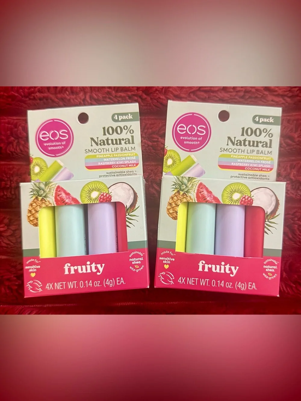 eos Fruity 8-Pack Lip Balm Tubes in Yellow, Mint, Lavender, Pink